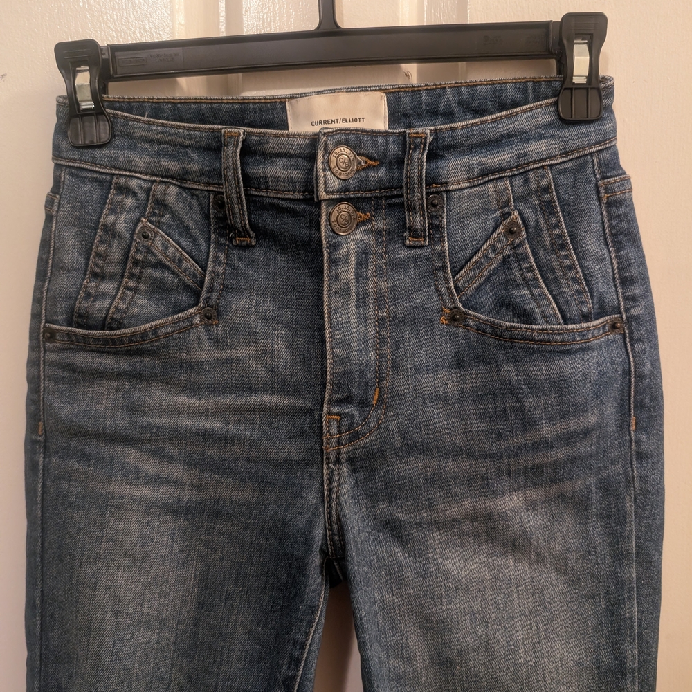 Current/Elliott Western Detail Classic Blue Jeans